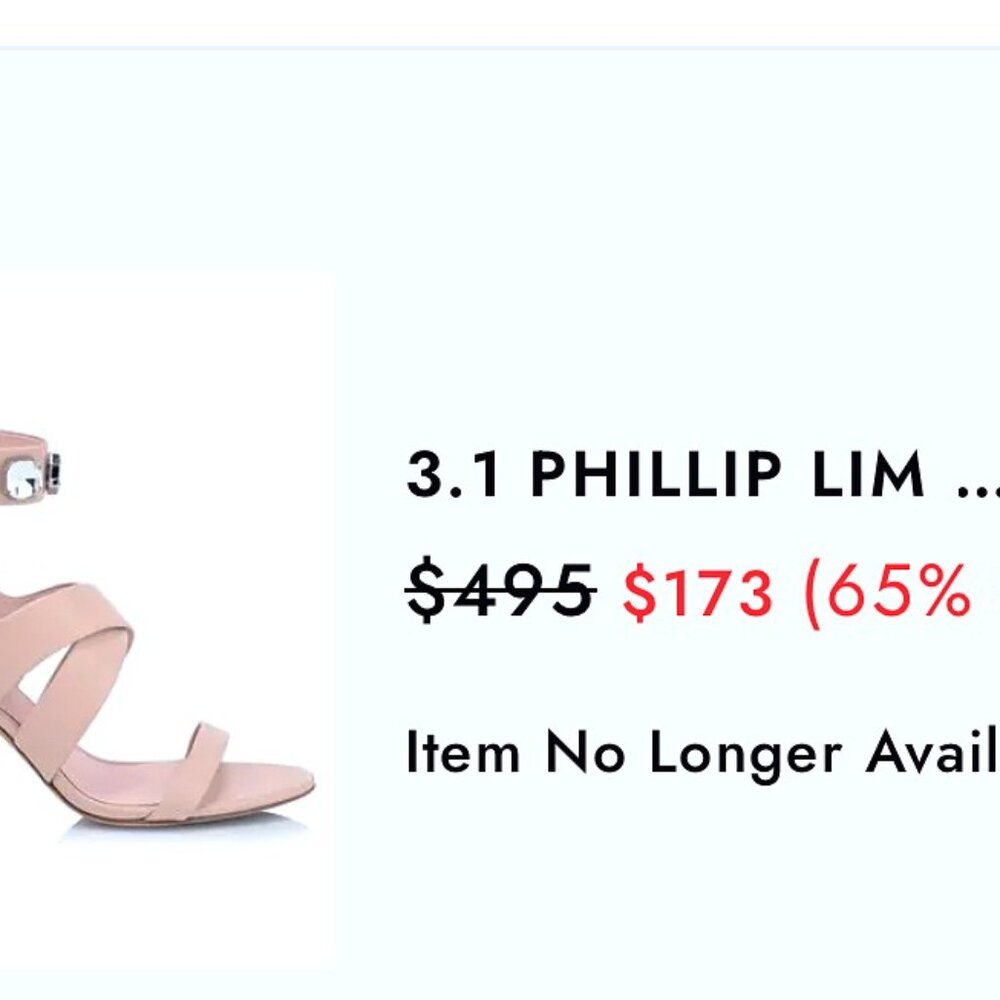 Phillip Lim 3.1 Dusty Pink Leather Sandal Crystal Ankle Strap - Picture 2 of 13
